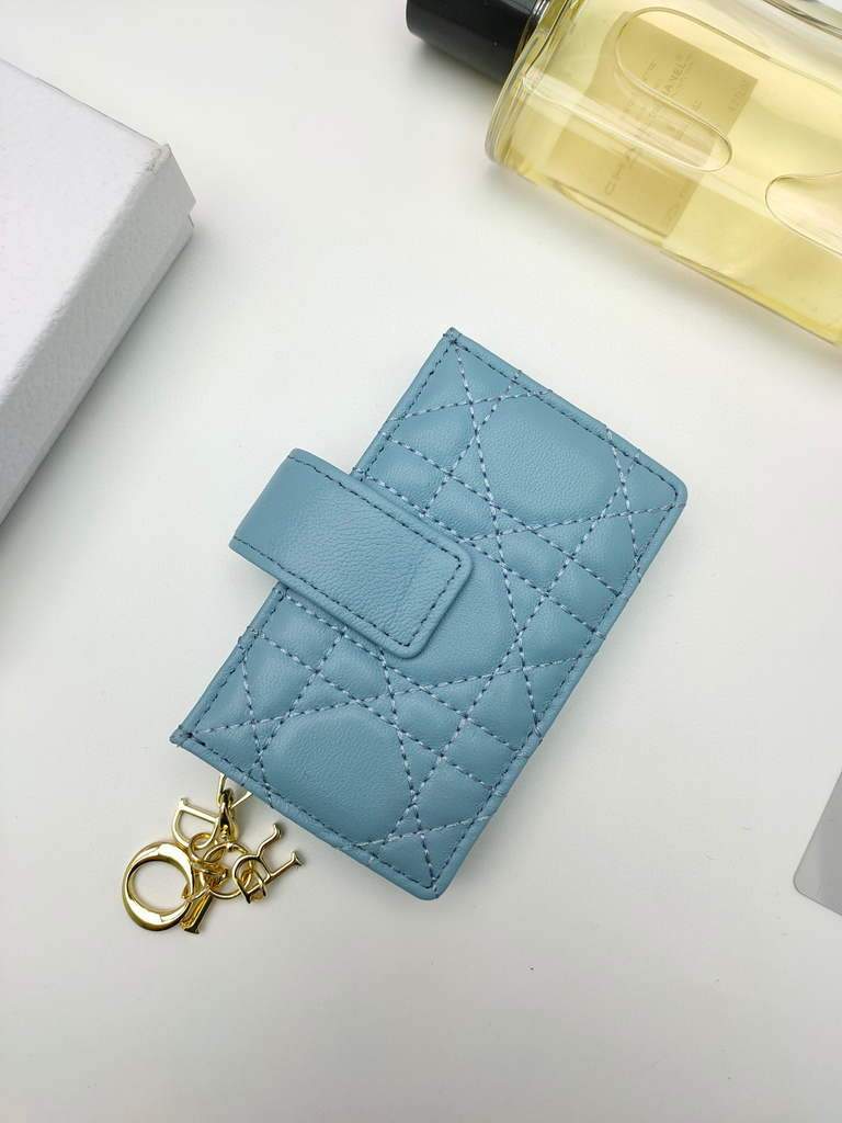 Dior S0074 Wallet Lady dior 5-Gusset card holder Sky Blue - shop2bag