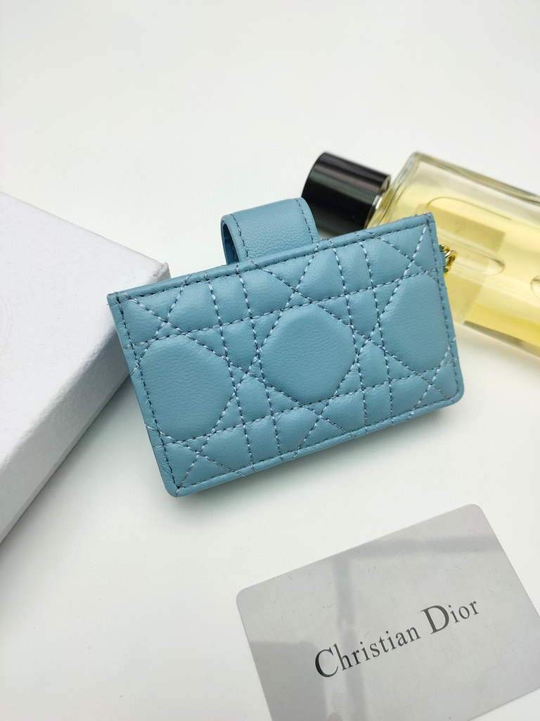 Dior S0074 Wallet Lady dior 5-Gusset card holder Sky Blue - shop2bag