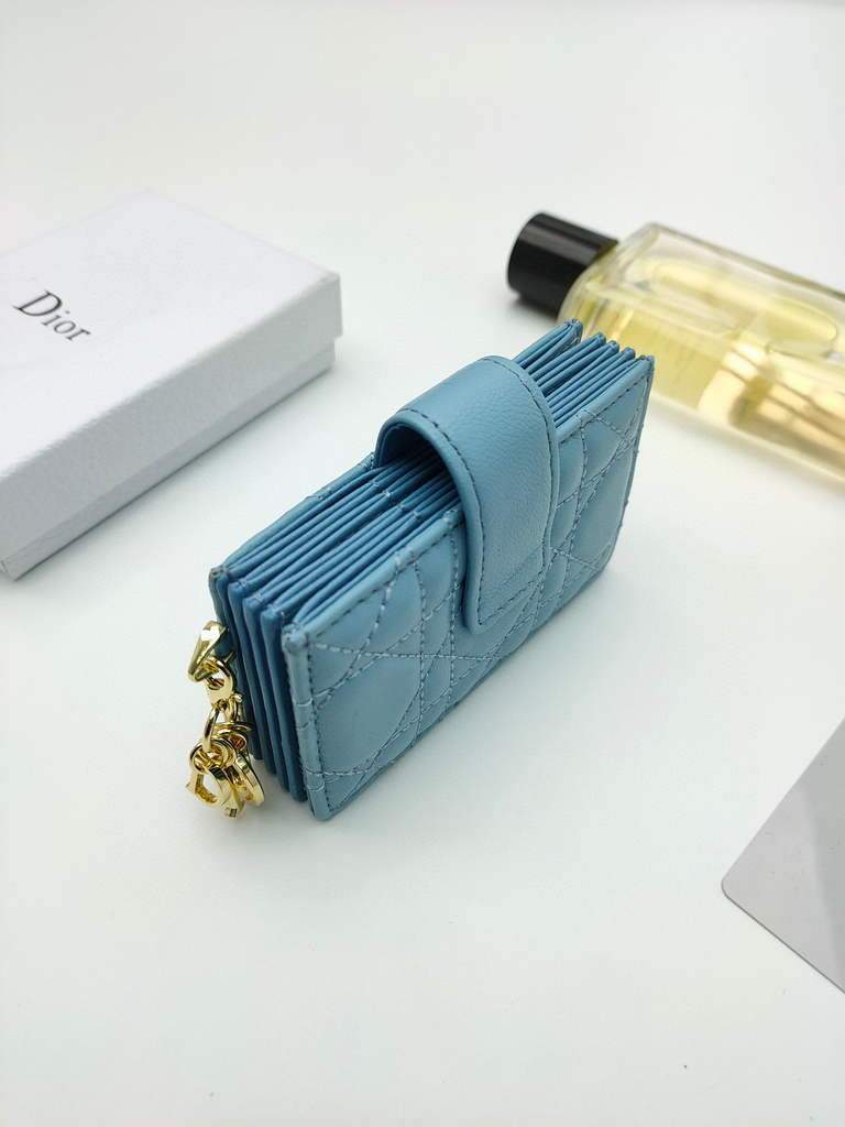 Dior S0074 Wallet Lady dior 5-Gusset card holder Sky Blue - shop2bag