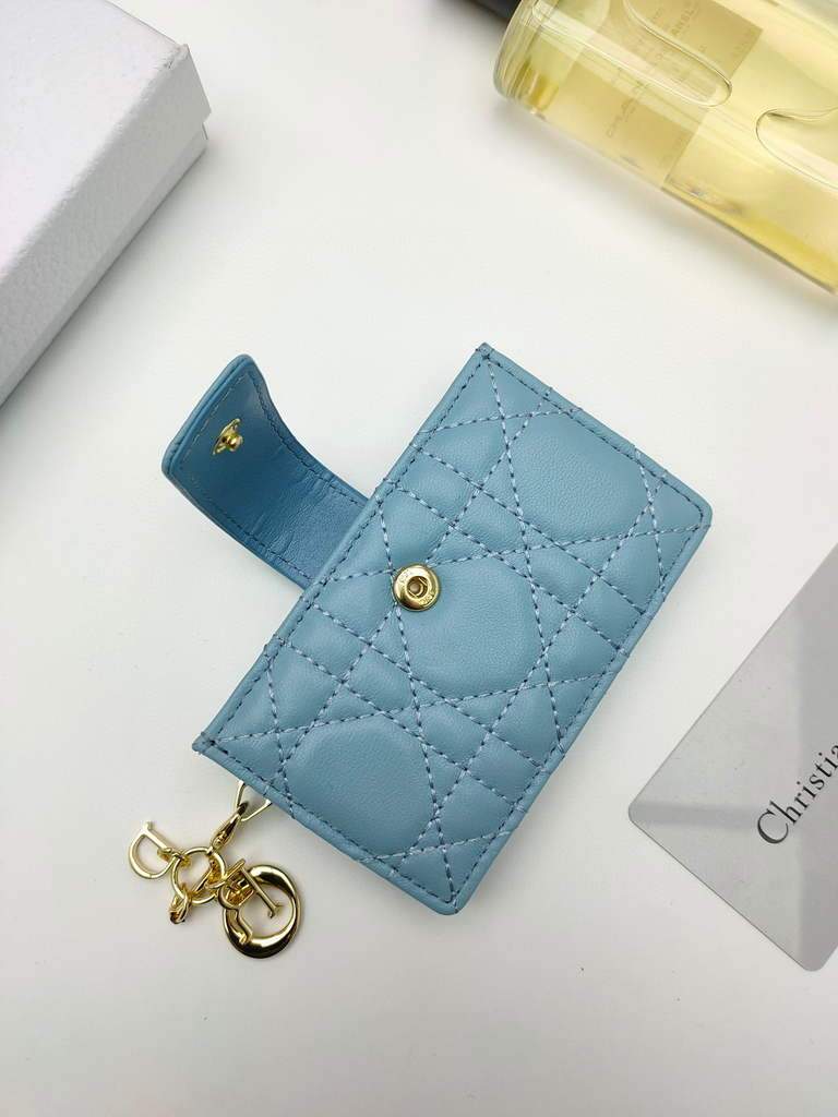 Dior S0074 Wallet Lady dior 5-Gusset card holder Sky Blue - shop2bag