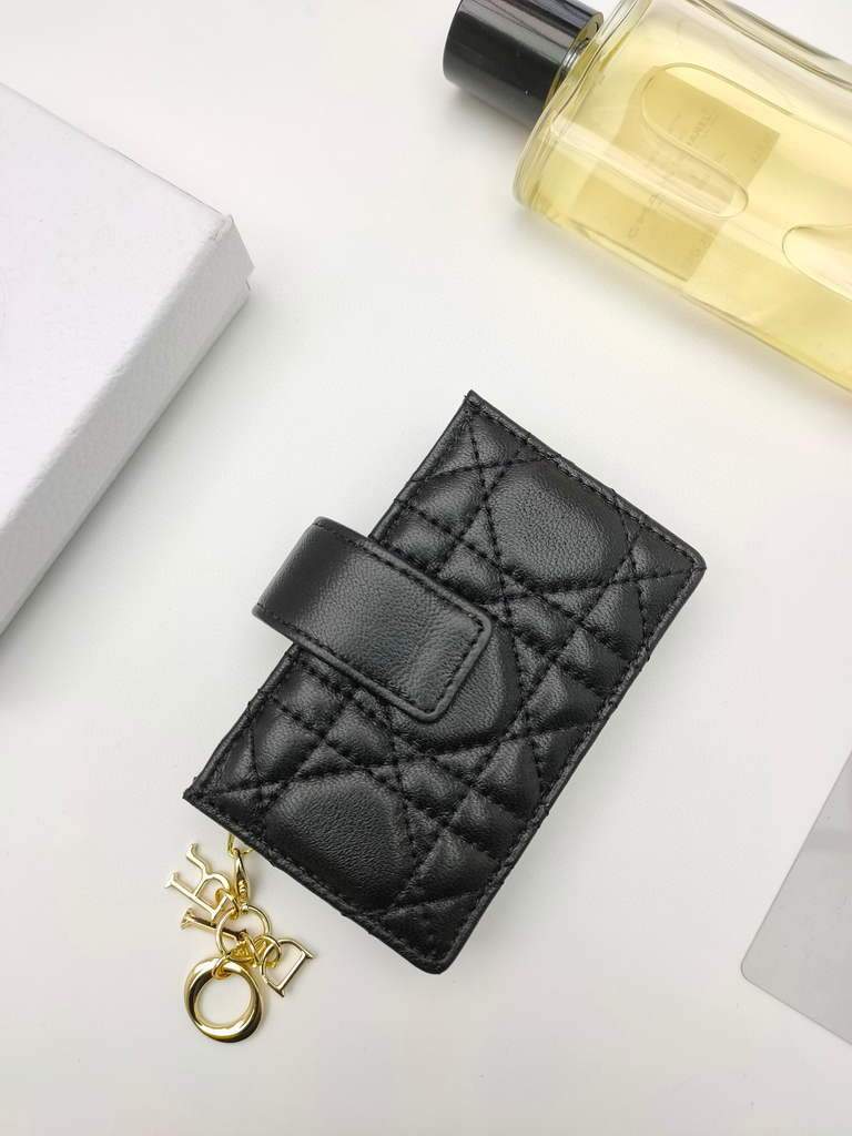 Dior S0074 Wallet Lady dior 5-Gusset card holder Black - shop2bag