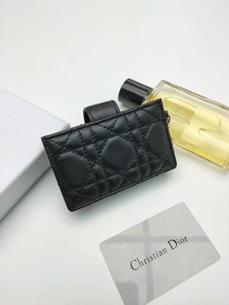 Dior S0074 Wallet Lady dior 5-Gusset card holder Black - shop2bag