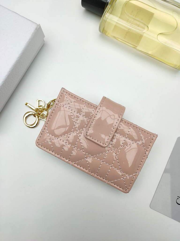 Dior S0074 Wallet Lady dior 5-Gusset card holder Nude Patent Cannage Calfskin - shop2bag