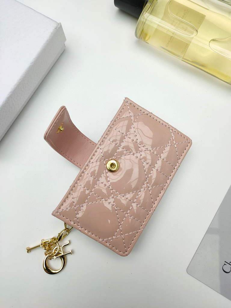 Dior S0074 Wallet Lady dior 5-Gusset card holder Nude Patent Cannage Calfskin - shop2bag