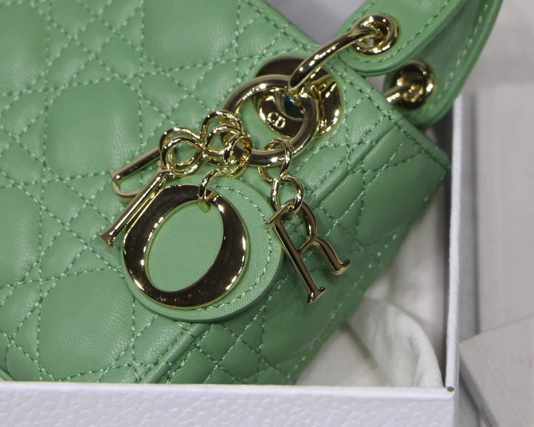 Dior S0856 MICRO LADY Dior Bag Green Cannage Lambskin - luxibagsmall