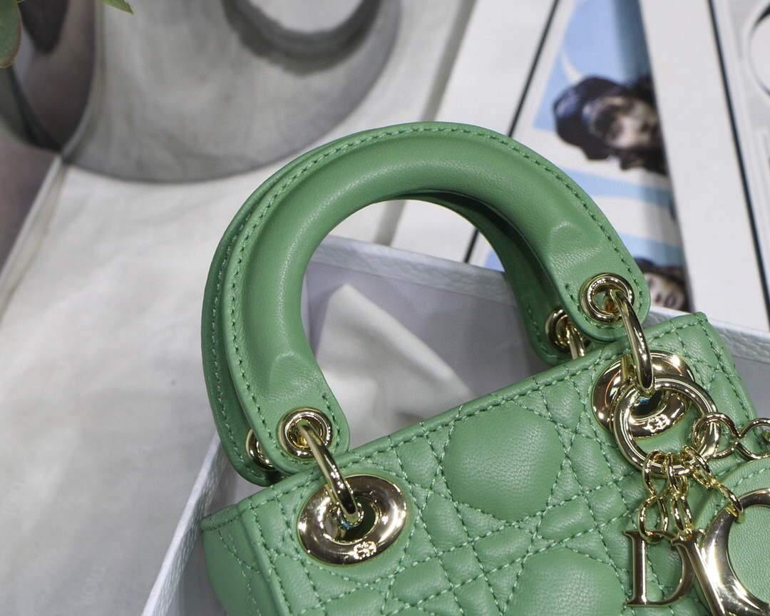 Dior S0856 MICRO LADY Dior Bag Green Cannage Lambskin - luxibagsmall