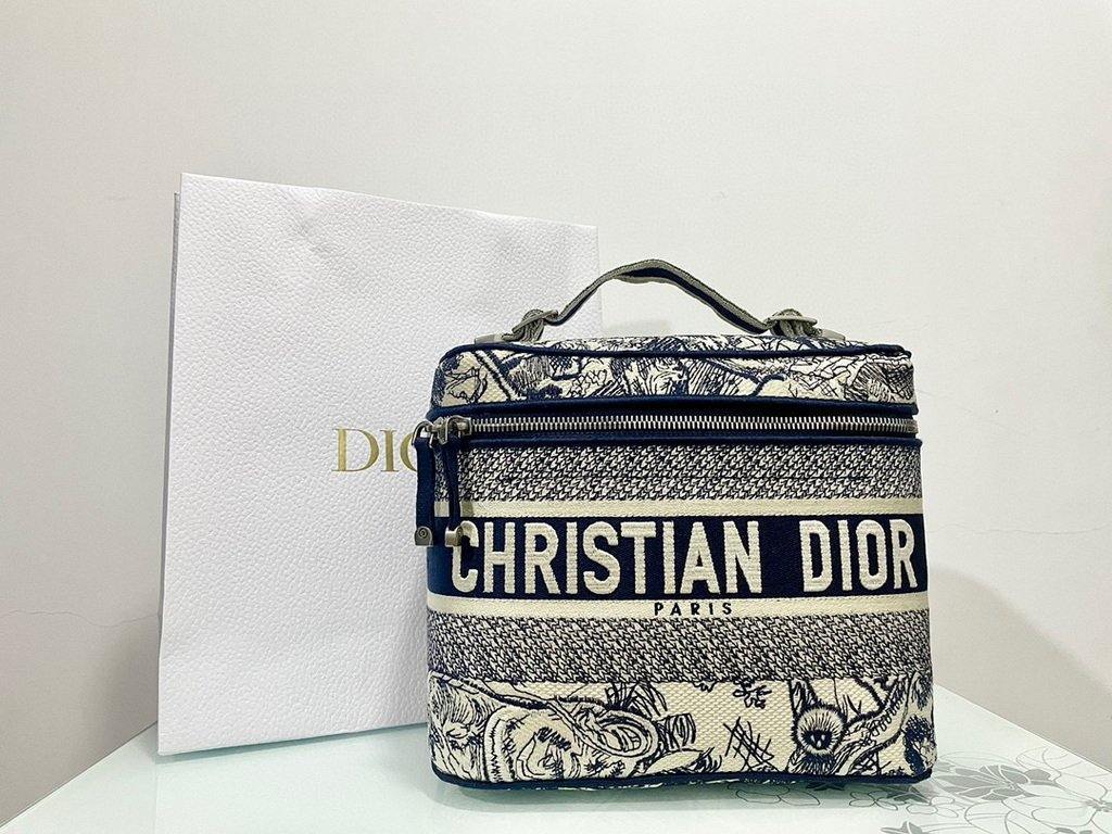 Dior S5480 DiorTravel Vanity Case Bag Navy Blue - Voguebags