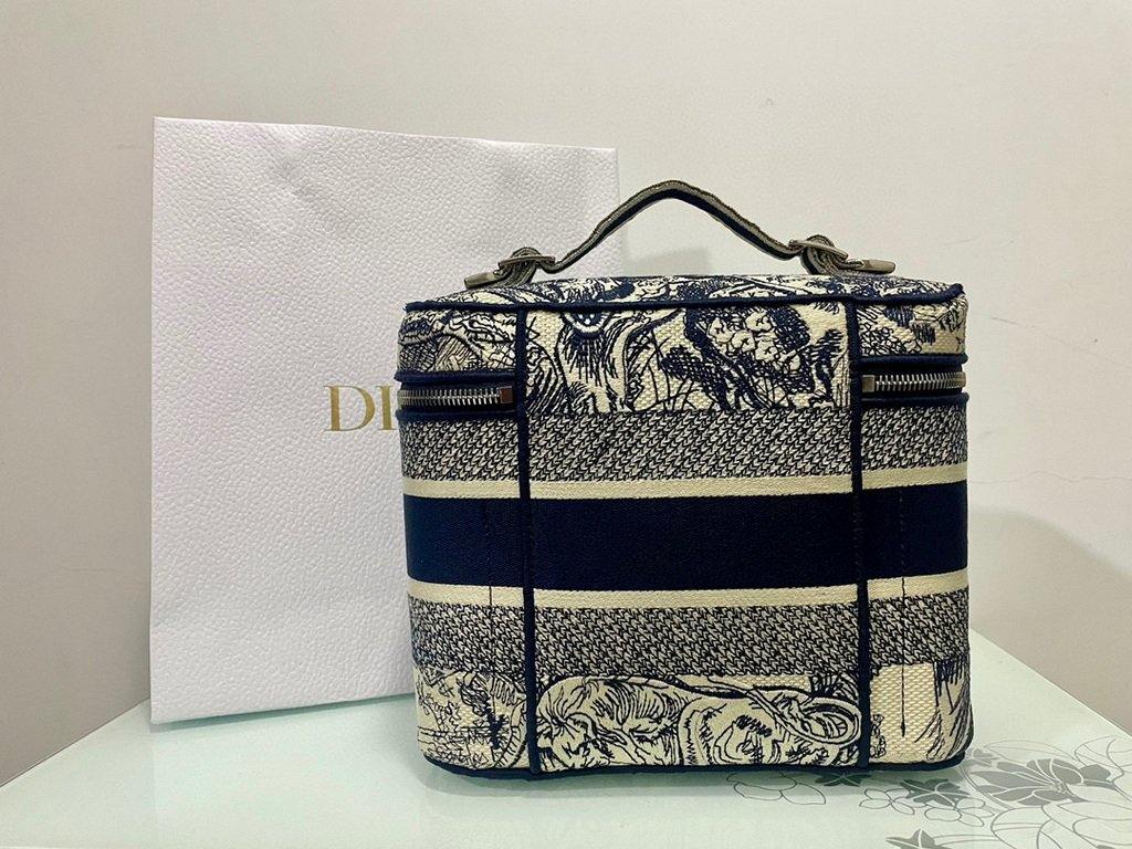 Dior S5480 DiorTravel Vanity Case Bag Navy Blue - Voguebags