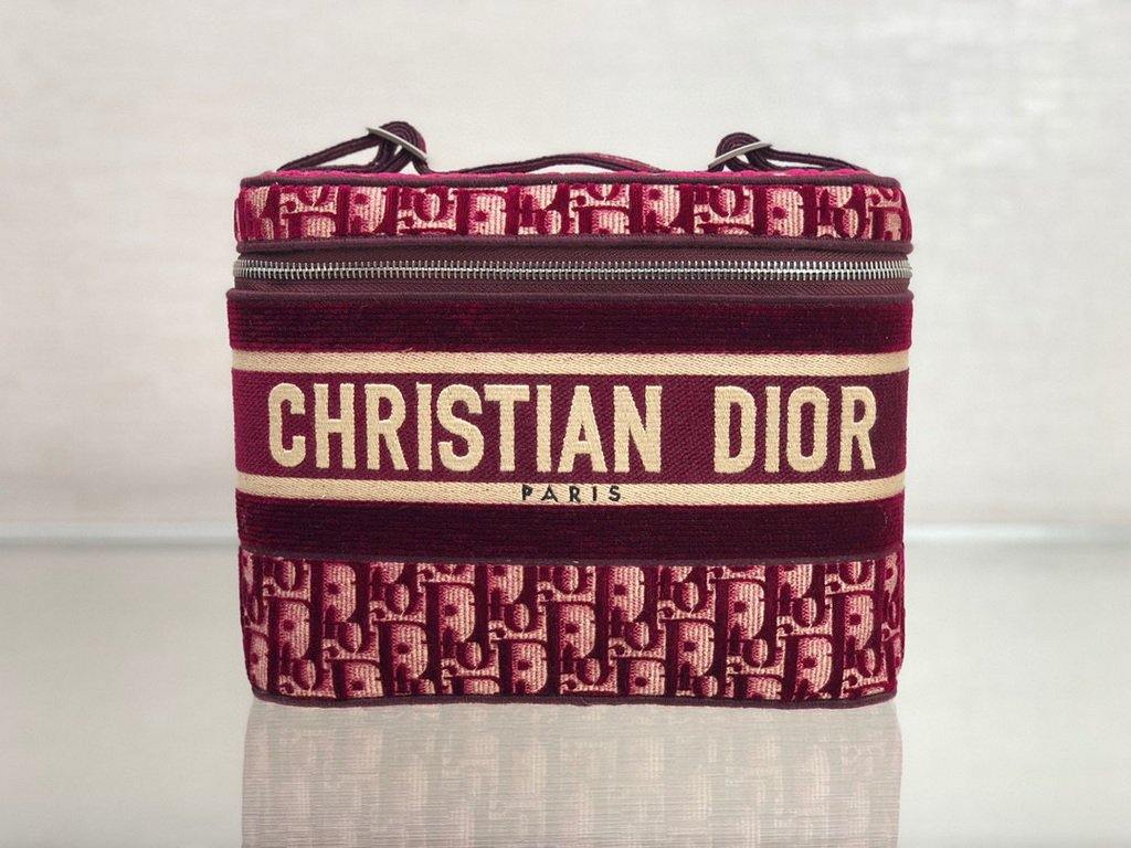 Dior S5480 DiorTravel Vanity Case Bag Wine Red - Voguebags