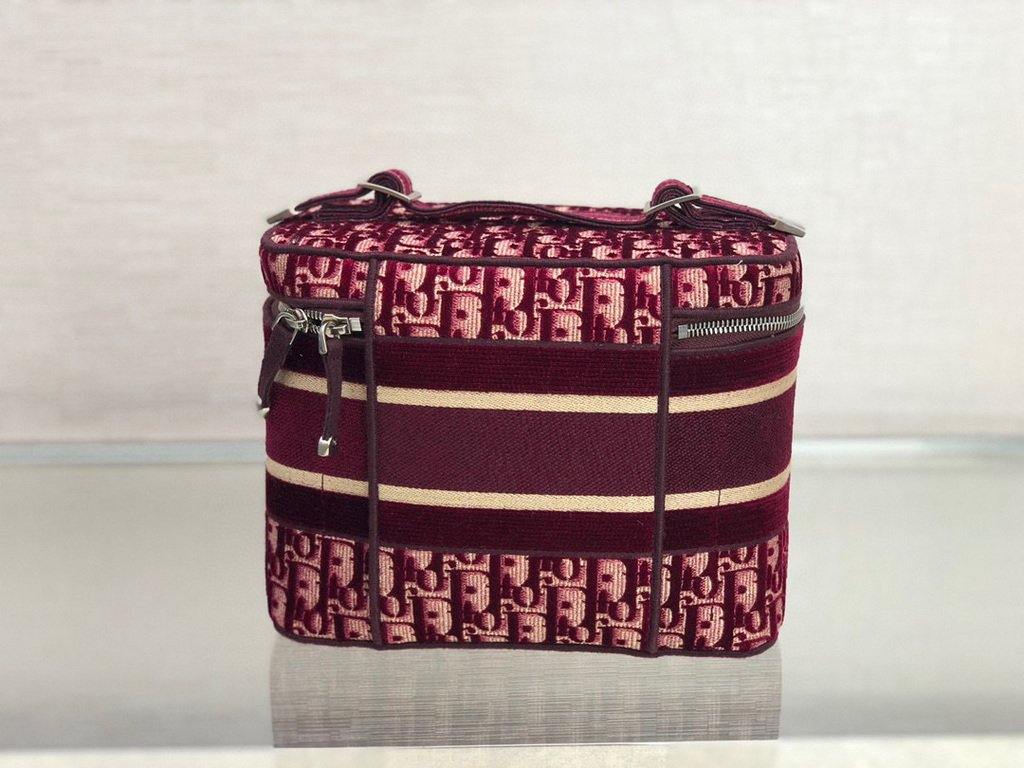 Dior S5480 DiorTravel Vanity Case Bag Wine Red - Voguebags