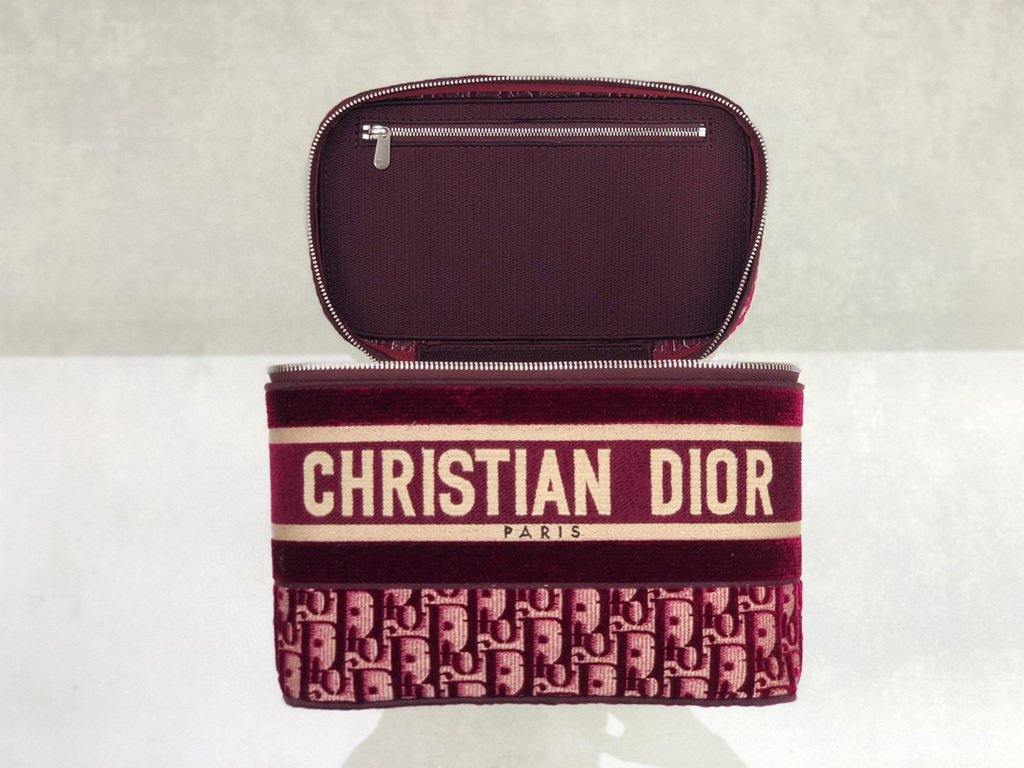 Dior S5480 DiorTravel Vanity Case Bag Wine Red - Voguebags