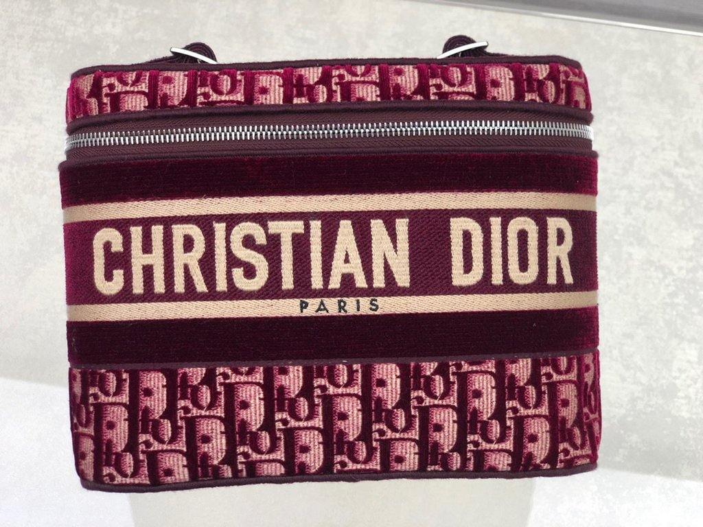 Dior S5480 DiorTravel Vanity Case Bag Wine Red - Voguebags