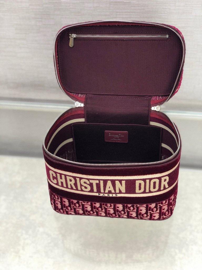 Dior S5480 DiorTravel Vanity Case Bag Wine Red - Voguebags