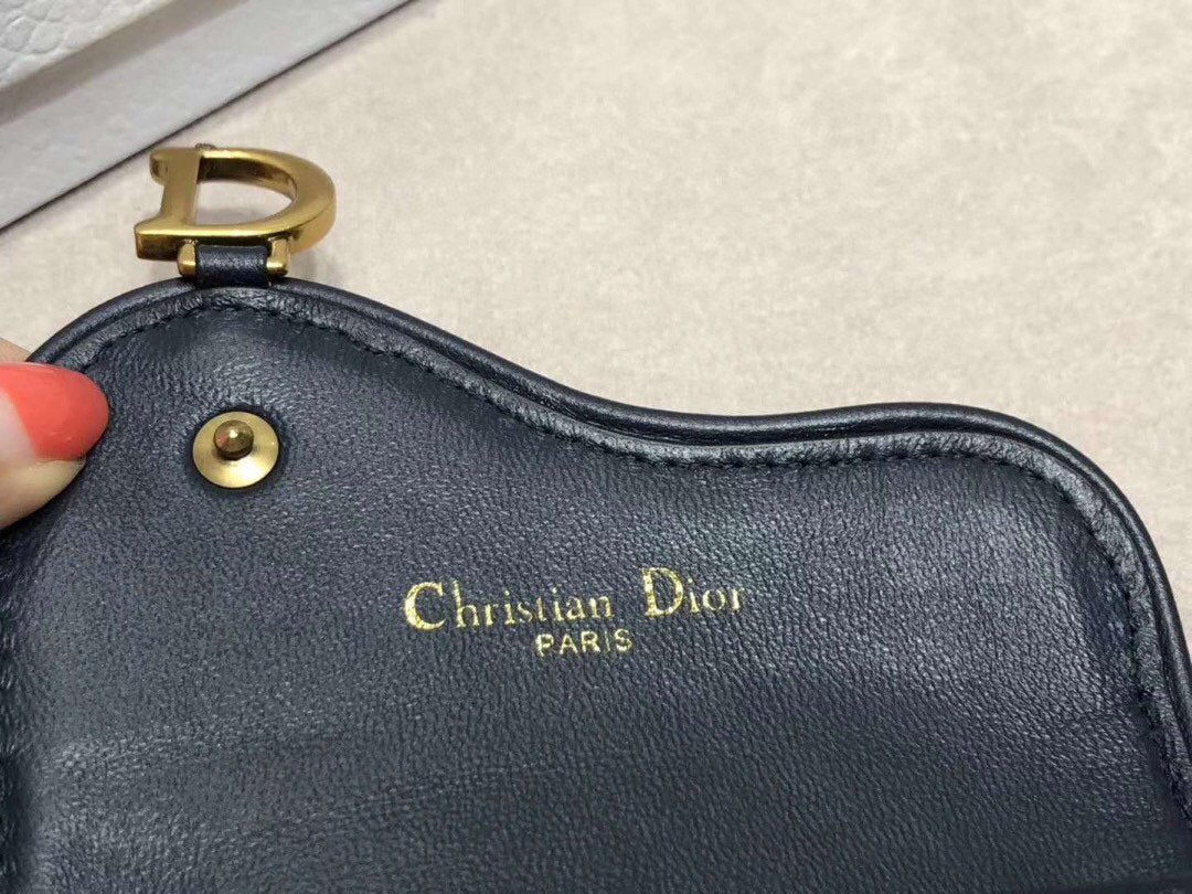 Dior S5652 Dior Saddle Lotus Wallet Bag Oblique Blue - luxibagsmall