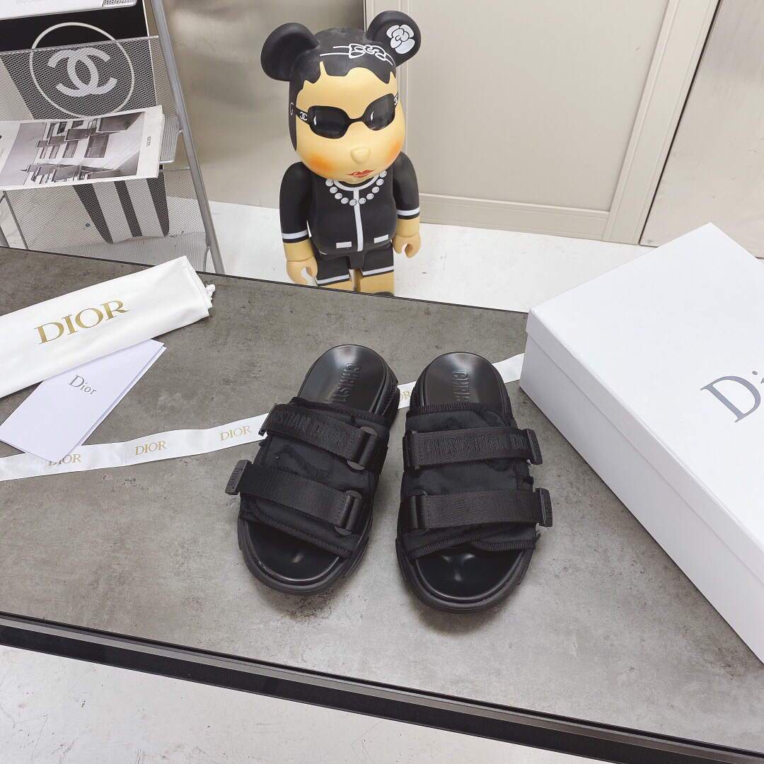 Dior Slippers Hot Sale Dior Sandals Black 81180 - luxibagsmall