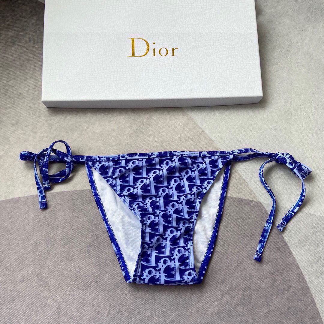 Dior Women's BIKINI TOP Blue Dior Oblique Technical Fabric 11BB01 - luxibagsmall