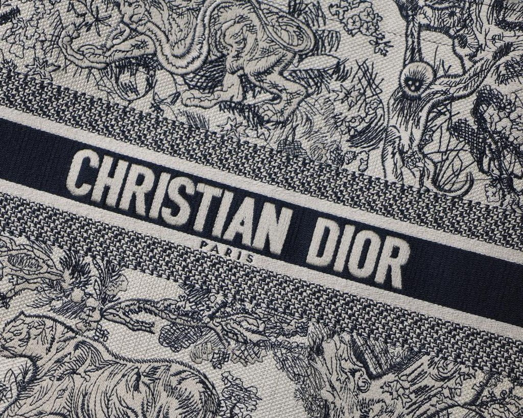 Dior Book Tote M1286 Black Toile de Jouy Embroidery - luxibagsmall