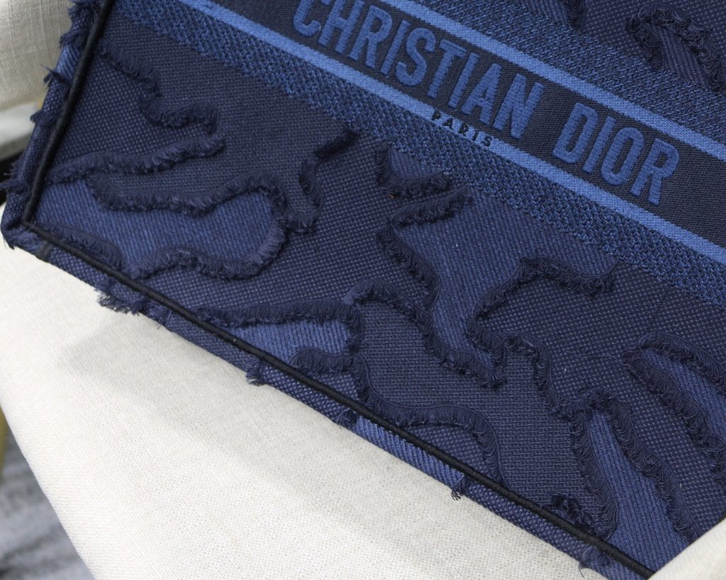 Dior Book Tote M1286 Blue Camouflage Embroidery - luxibagsmall