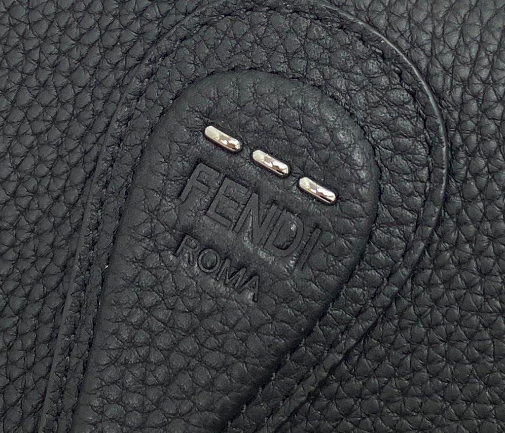 Fendi 655 Fendi Moonlight Shoulder Saddle Leather Bag Black - luxibagsmall