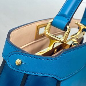 Fendi 70193 Peekaboo ISEEU MEDIUM Blue Leather Bag - luxibagsmall