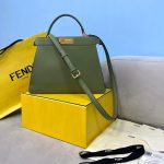 Fendi 70193 Peekaboo ISEEU MEDIUM Green Leather Bag - luxibagsmall