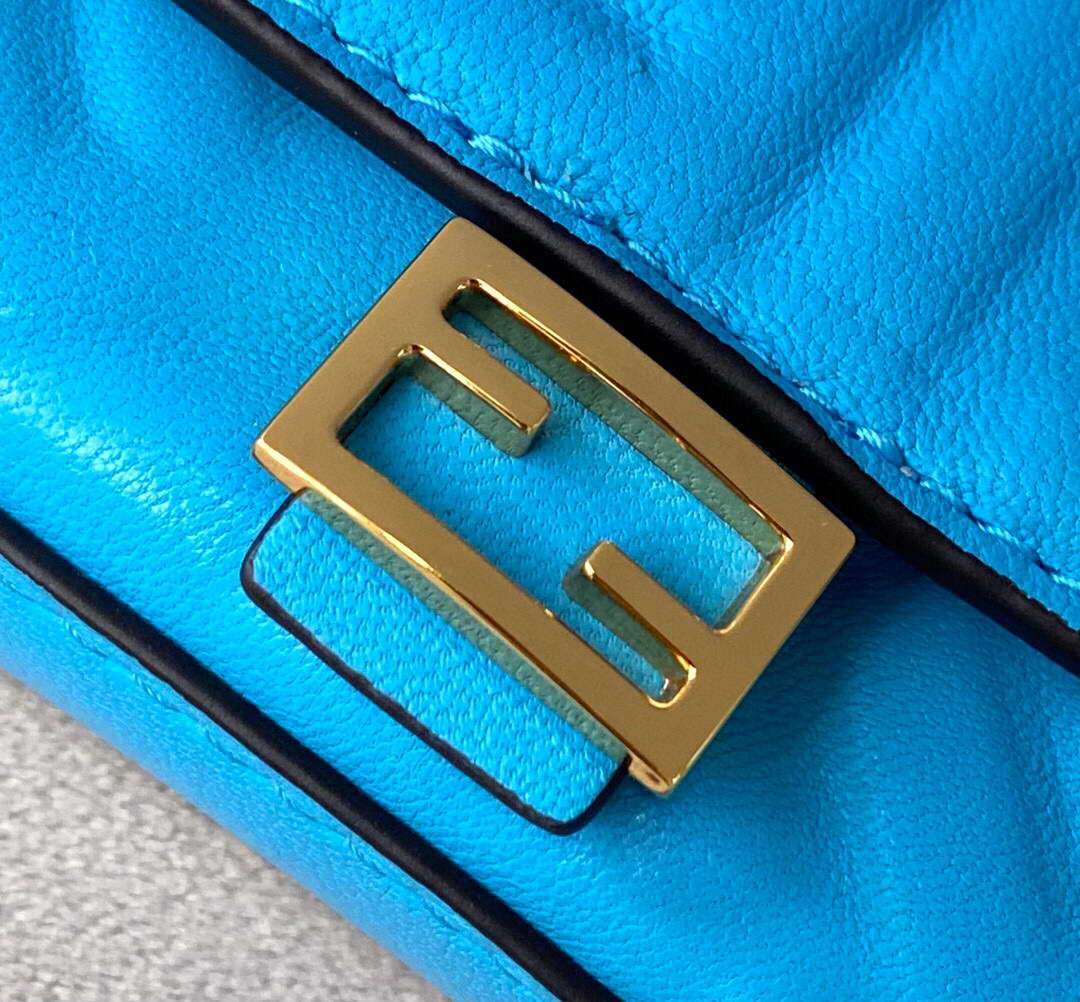 Fendi 7AR844 Nano Baguette Charm Blue Nappa Leather - luxibagsmall