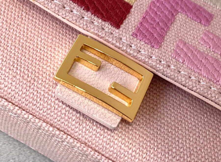 Fendi 7AR844 Nano Baguette Charm Pink Canvas Charm - luxibagsmall