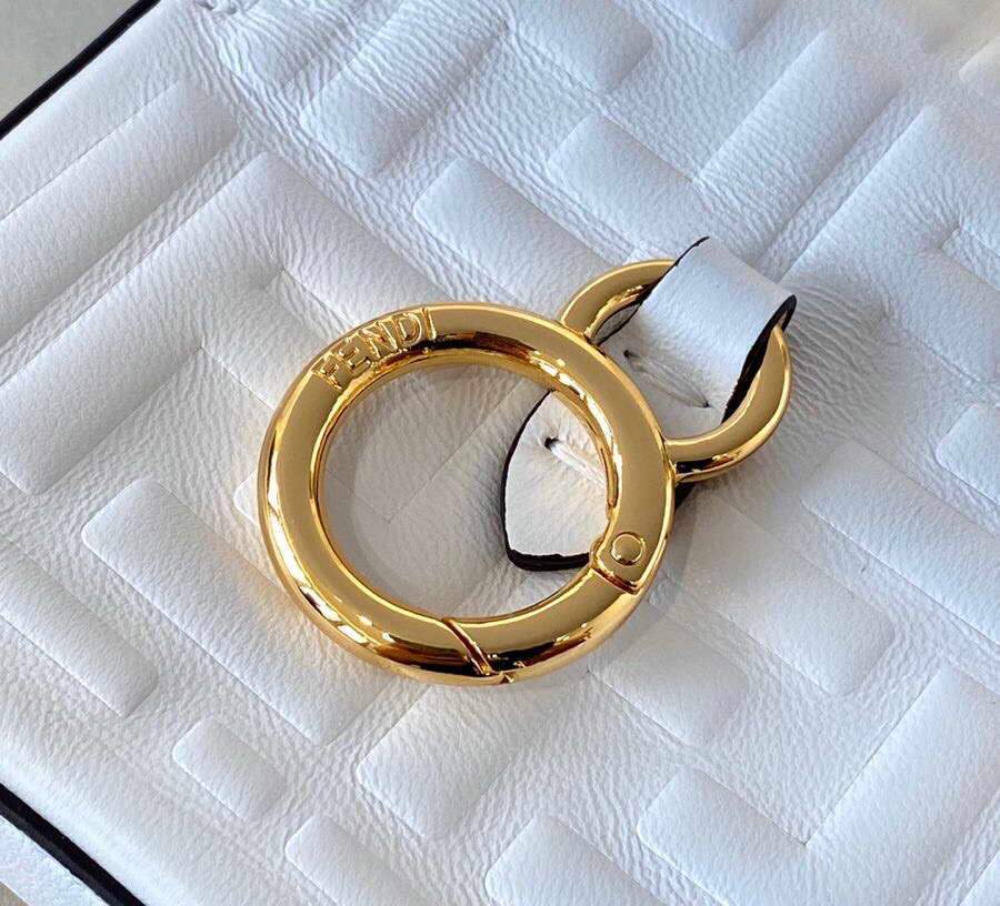 Fendi 7AR844 Nano Baguette Charm White Nappa Leather - luxibagsmall