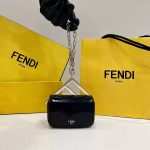 Fendi 7AS173 Fendi First Sight Black leather Nano bag