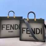 Fendi 8BH372 Sunshine Large Natural Coloured Leather Shopper Bag 80009L Gray - luxibagsmall