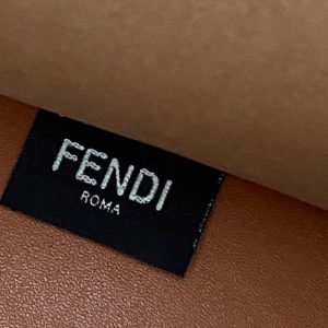 Fendi 8BH372 Sunshine Large Natural Coloured Leather Shopper Bag 80009L Dark brown - luxibagsmall