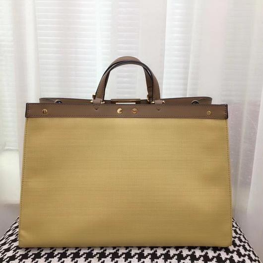 Fendi 8BH374 FENDI PEEKABOO X-TOTE Apricot Canvas Bag - luxibagsmall