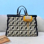 Fendi 8BH374 FENDI PEEKABOO X-TOTE Black FF Raffia Bag - luxibagsmall