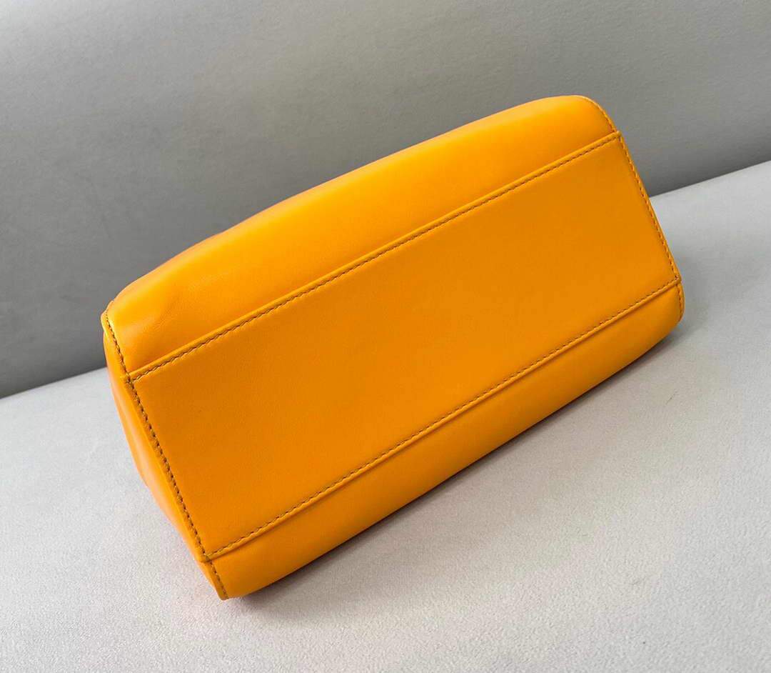 Fendi 8BN244 Peekaboo Iconic Mini Orange Nappa Leather Bag - luxibagsmall