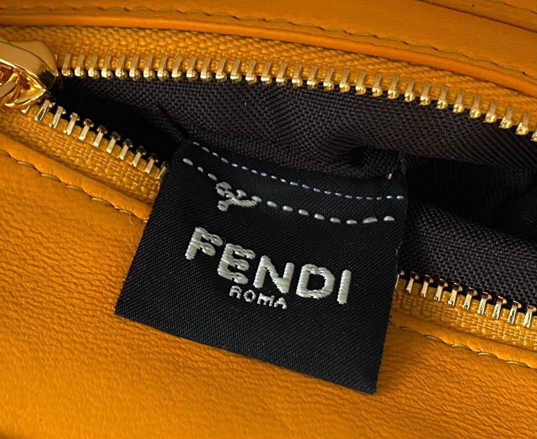 Fendi 8BN244 Peekaboo Iconic Mini Orange Nappa Leather Bag - luxibagsmall