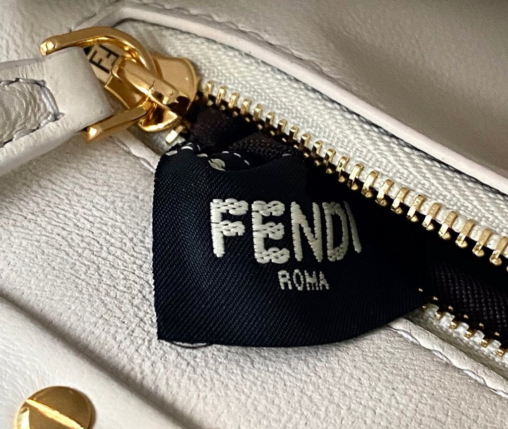 Fendi 8BN320 Peekaboo ICONIC XS White Nappa Leather 8328 Bag - luxibagsmall