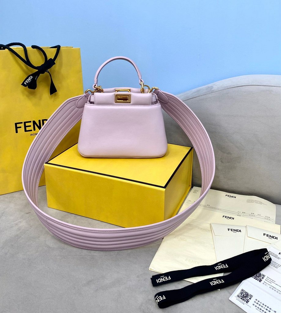 Fendi 8BN320 Peekaboo ICONIC XS Light Purple Nappa Leather 8328 Bag - luxibagsmall