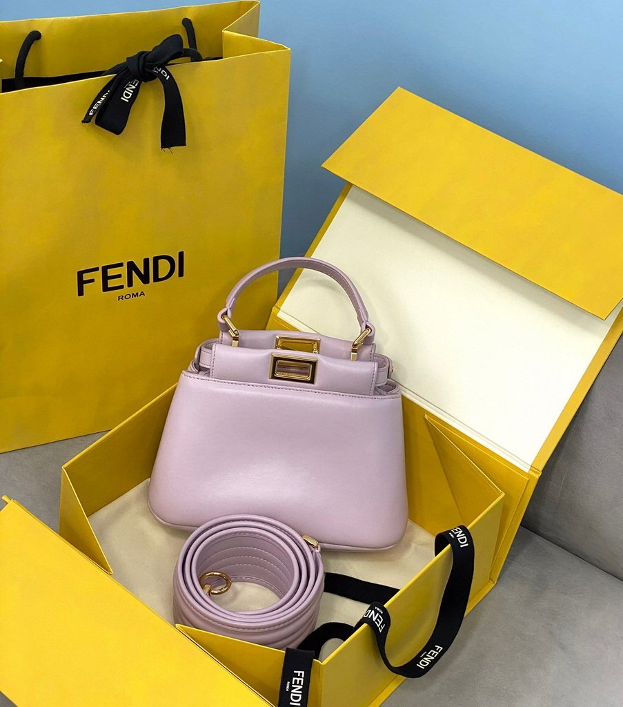 Fendi 8BN320 Peekaboo ICONIC XS Light Purple Nappa Leather 8328 Bag - luxibagsmall