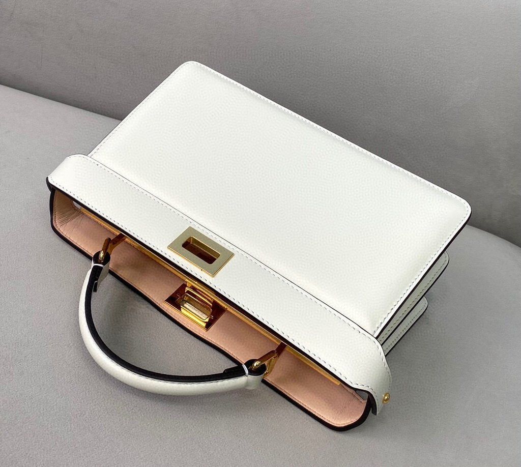 Fendi 8BN323 Peekaboo ISEEU EAST-WEST White Leather 70193S Bag - luxibagsmall