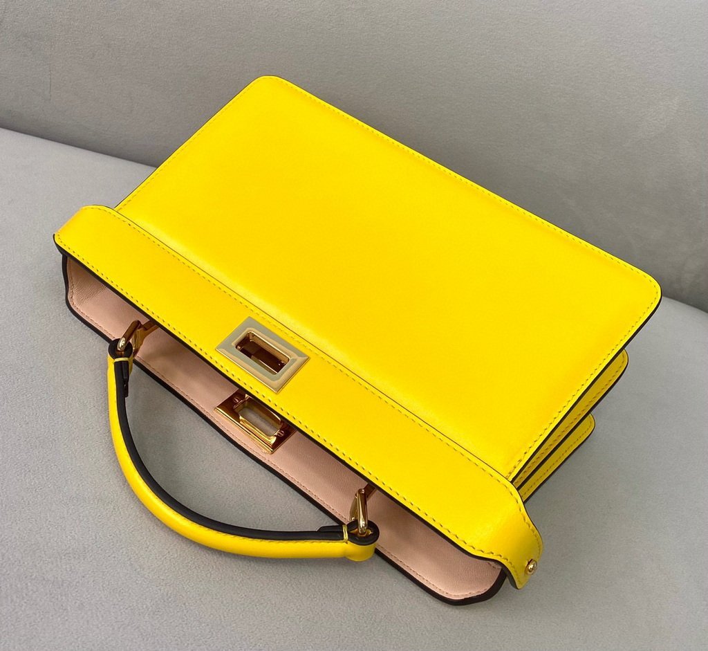 Fendi 8BN323 Peekaboo ISEEU EAST-WEST Yellow Leather 70193S bag - luxibagsmall