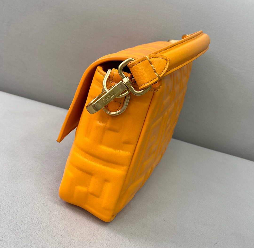 Fendi 8BR600 Baguette Orange Nappa Leather Bag - luxibagsmall