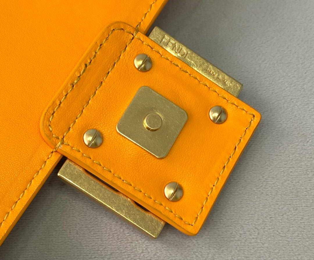 Fendi 8BR600 Baguette Orange Nappa Leather Bag - luxibagsmall