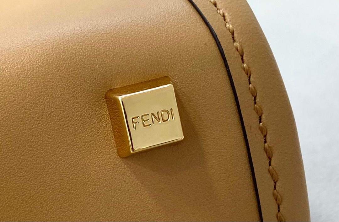 Fendi 8BS051 Mini Sunshine Shopper Leather Bag 8376A Tan - luxibagsmall