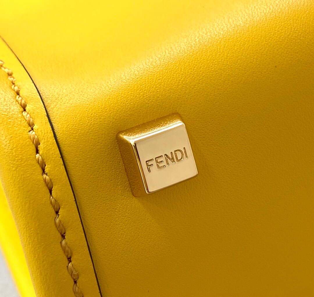 Fendi 8BS051 Mini Sunshine Shopper Leather Bag 8376A Yellow - luxibagsmall