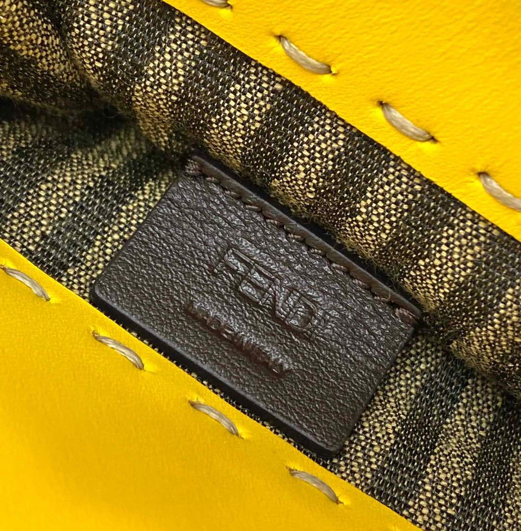 Fendi 8BS051 Mini Sunshine Shopper Leather Bag 8376A Yellow - luxibagsmall