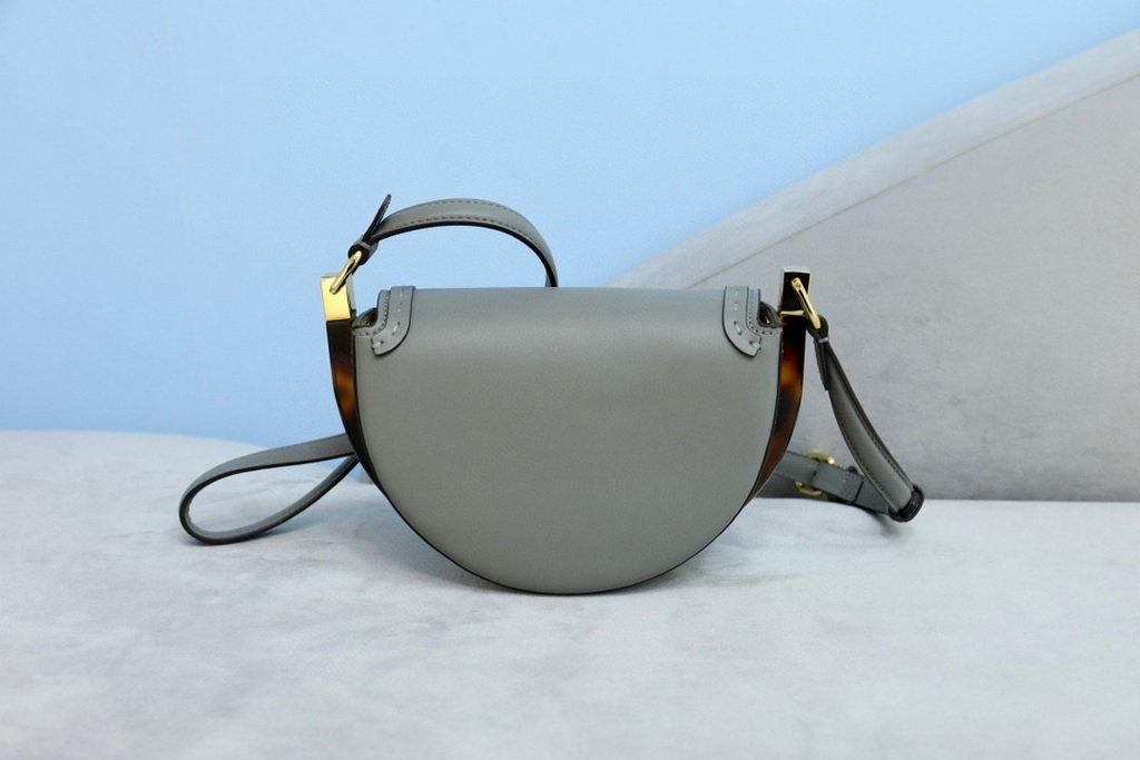 Fendi 8BT346 Moonlight Shoulder Gray Leather Bag - Voguebags