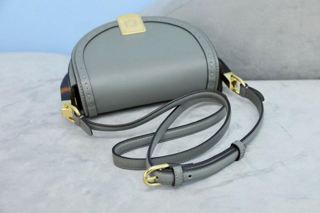 Fendi 8BT346 Moonlight Shoulder Gray Leather Bag - Voguebags