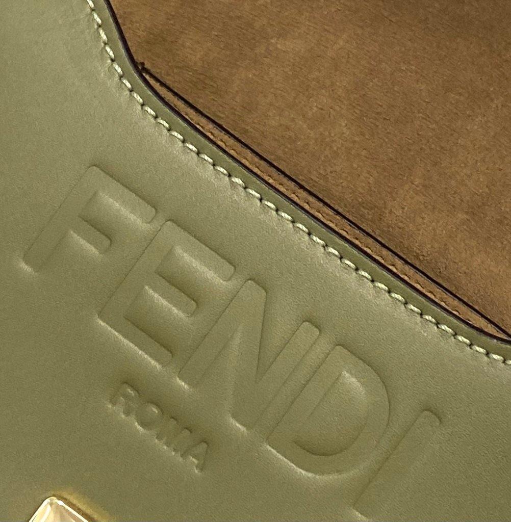 Fendi 8BT346 Moonlight Shoulder Green Leather Bag - Voguebags