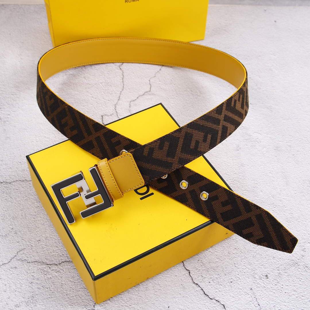 Fendi Belts Designer FF Buckle Leisure Belt Wide 3.8CM AA0463 - luxibagsmall