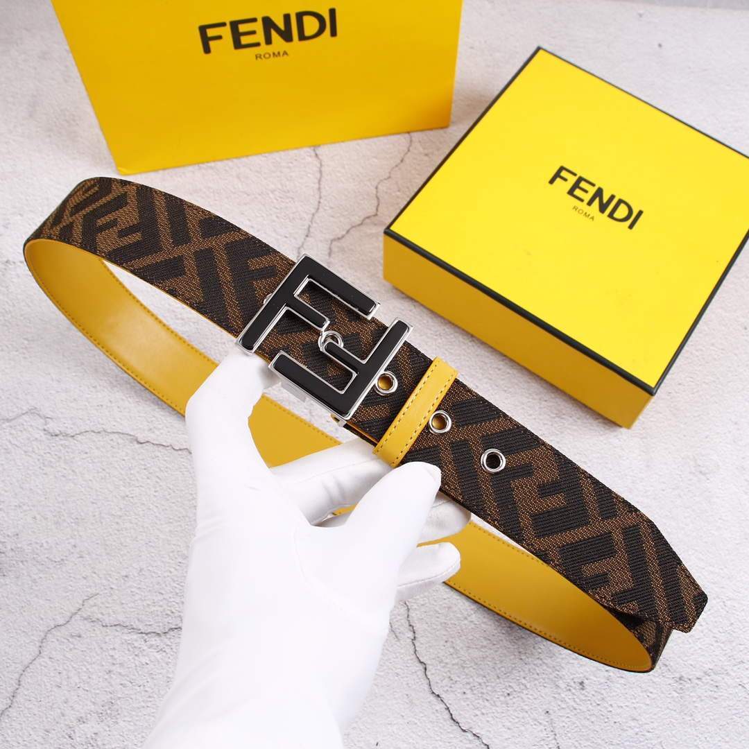 Fendi Belts Designer FF Buckle Leisure Belt Wide 3.8CM AA0463 - luxibagsmall